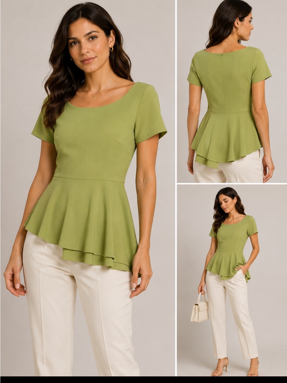 ELIE TAHARI peplum top size medium